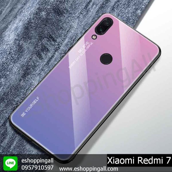 MXI-013A303 Xiaomi Redmi 7 เคสมือถือเสี่ยวมี่แบบแข็งขอบยาง หลังอะคริลิค