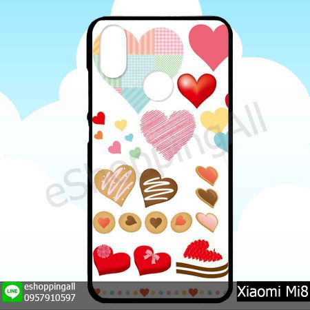 MXI-007A102 Xiaomi Mi8 เคสมือถือเสี่ยวมี่ขอบยางพิมพ์ลายเคลือบใส