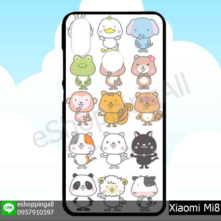 MXI-007A103 Xiaomi Mi8 เคสมือถือเสี่ยวมี่ขอบยางพิมพ์ลายเคลือบใส