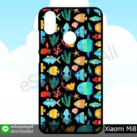 MXI-007A105 Xiaomi Mi8 เคสมือถือเสี่ยวมี่ขอบยางพิมพ์ลายเคลือบใส