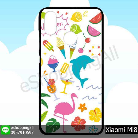 MXI-007A108 Xiaomi Mi8 เคสมือถือเสี่ยวมี่ขอบยางพิมพ์ลายเคลือบใส