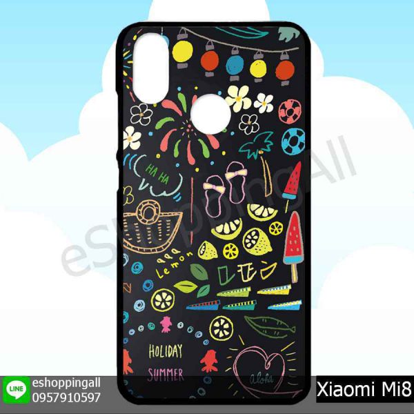 MXI-007A109 Xiaomi Mi8 เคสมือถือเสี่ยวมี่ขอบยางพิมพ์ลายเคลือบใส