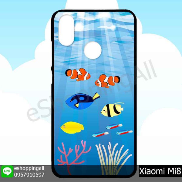 MXI-007A112 Xiaomi Mi8 เคสมือถือเสี่ยวมี่ขอบยางพิมพ์ลายเคลือบใส