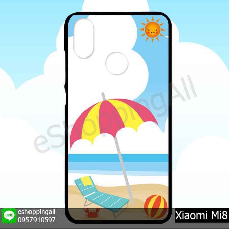 MXI-007A113 Xiaomi Mi8 เคสมือถือเสี่ยวมี่ขอบยางพิมพ์ลายเคลือบใส