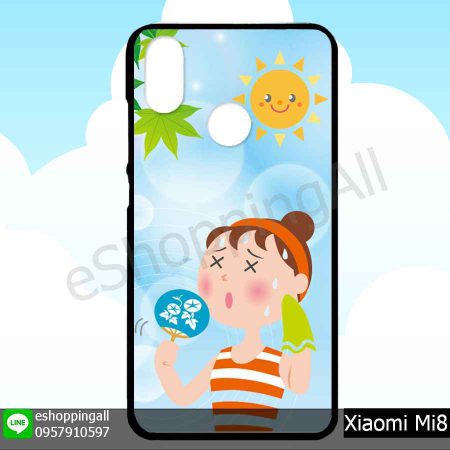 MXI-007A116 Xiaomi Mi8 เคสมือถือเสี่ยวมี่ขอบยางพิมพ์ลายเคลือบใส