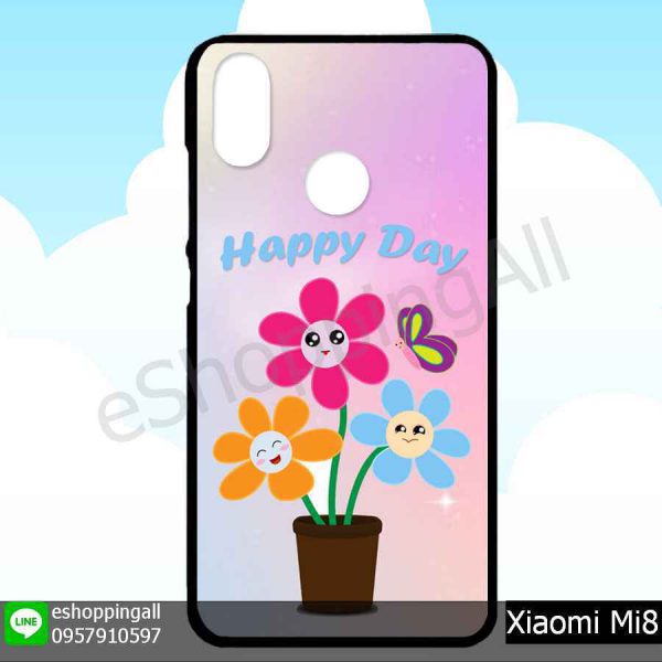 MXI-007A117 Xiaomi Mi8 เคสมือถือเสี่ยวมี่ขอบยางพิมพ์ลายเคลือบใส