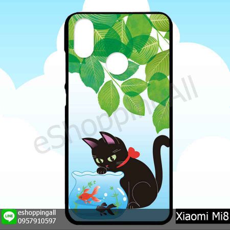 MXI-007A125 Xiaomi Mi8 เคสมือถือเสี่ยวมี่ขอบยางพิมพ์ลายเคลือบใส