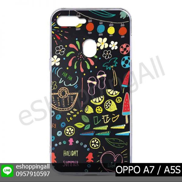 MOP-012A112 OPPO A7 / A5S เคสมือถือออปโป้แบบแข็งพิมพ์ลาย